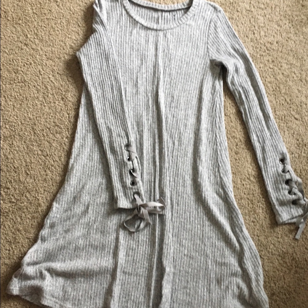 Grey sweater dress